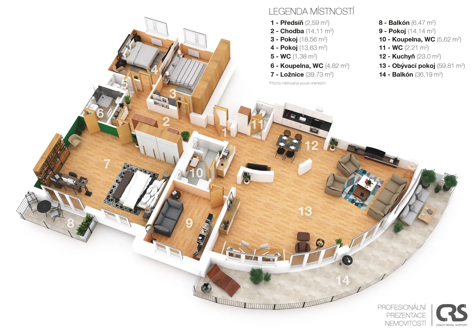 Luxusní byt 5kk, 202m² s velkolepým výhledem
